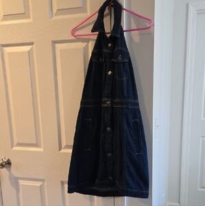 Denim Halter Mini Dress